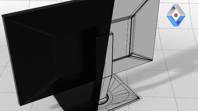 3D Monitor Wireframe